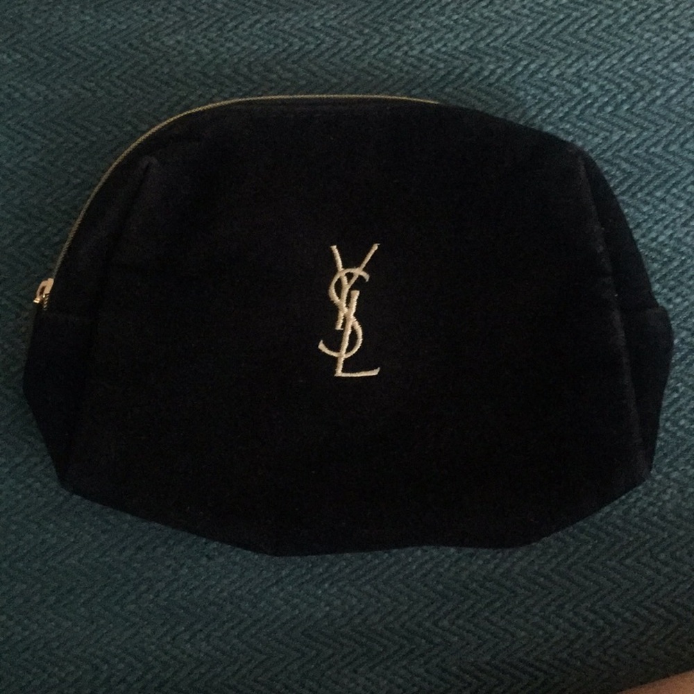 YSL Saint Laurent velvet authentic makeup pouch.